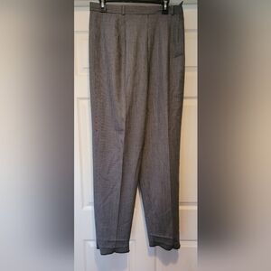 Talbots NWT $108 Women's Black & White Checkered Unhemmed Wool Pants Size 14 NEW